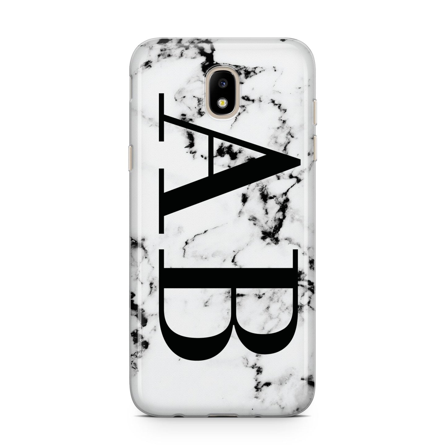 Marble Vertical Initials Personalised Samsung J5 2017 Case