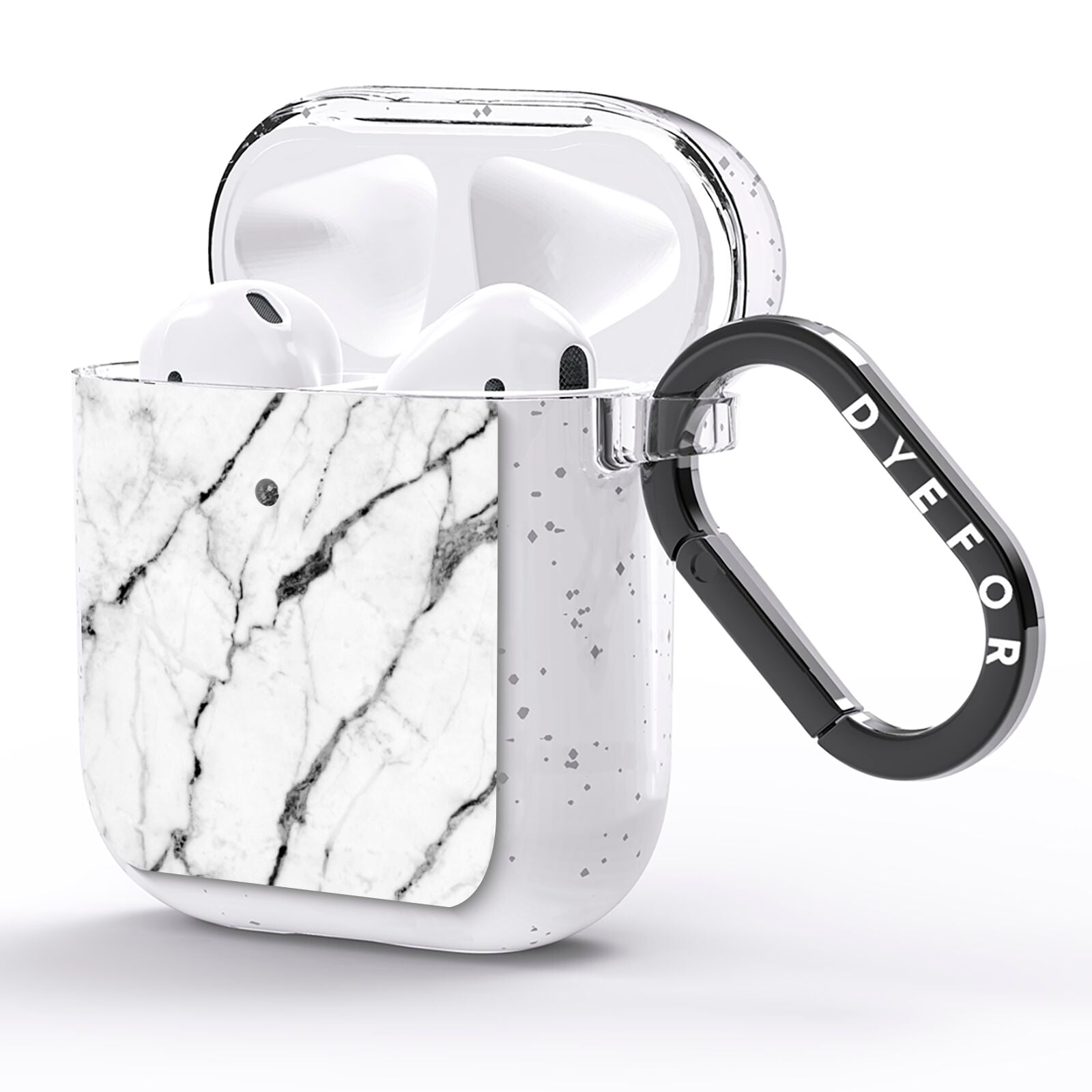 Marble White AirPods Glitter Case Side Image