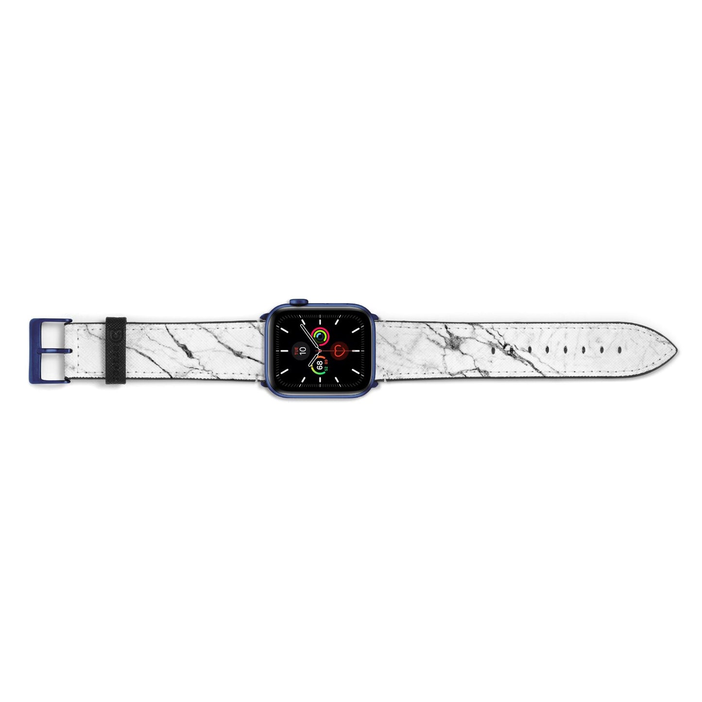 Marble White Apple Watch Strap Landscape Image Blue Hardware