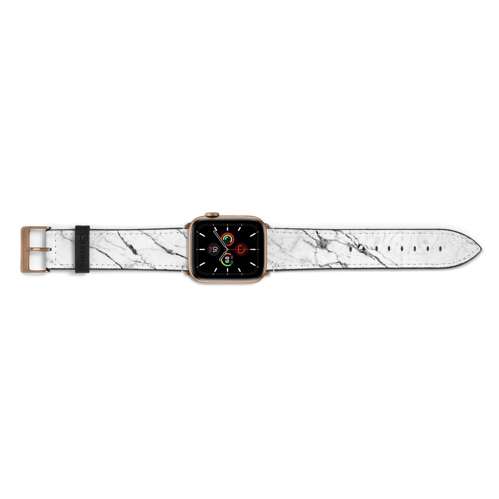 Marble White Apple Watch Strap Landscape Image Gold Hardware