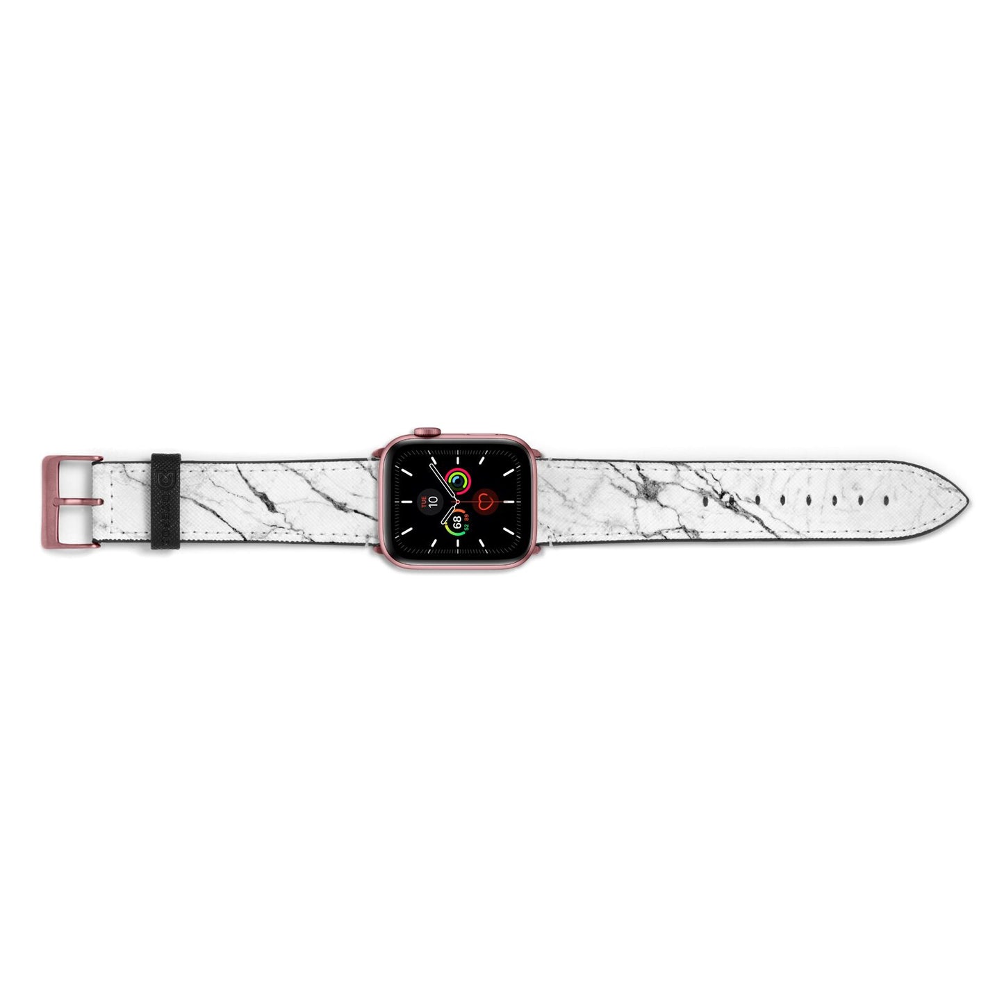 Marble White Apple Watch Strap Landscape Image Rose Gold Hardware