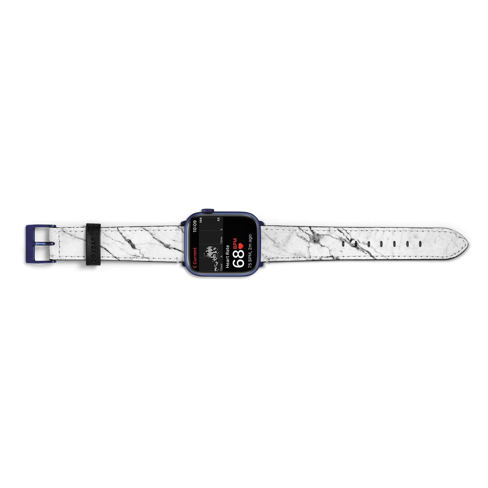 Marble White Apple Watch Strap Size 38mm Landscape Image Blue Hardware