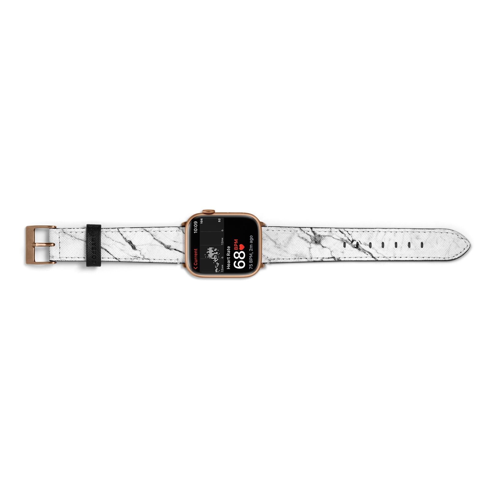 Marble White Apple Watch Strap Size 38mm Landscape Image Gold Hardware