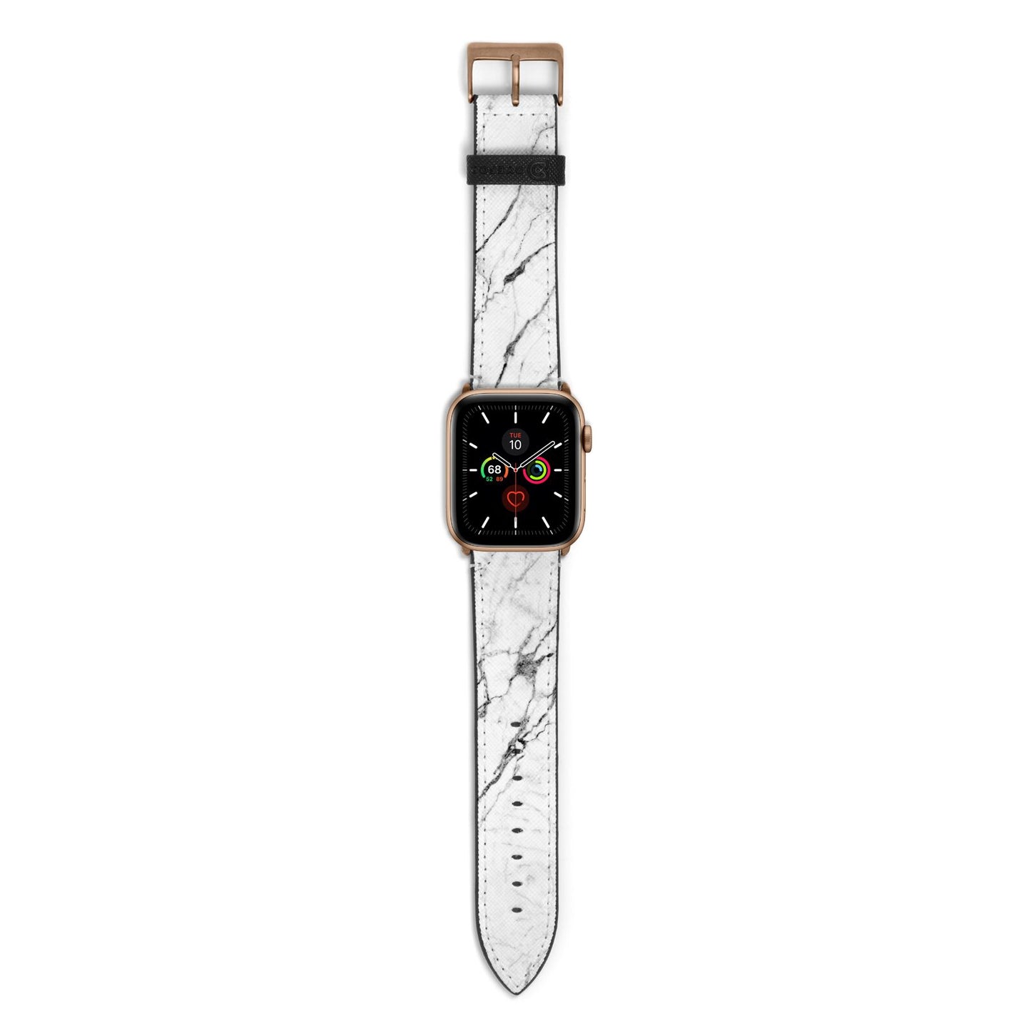 Marble White Apple Watch Strap with Gold Hardware