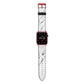 Marble White Apple Watch Strap with Red Hardware