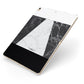 Marble White Black Apple iPad Case on Gold iPad Side View