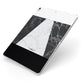 Marble White Black Apple iPad Case on Silver iPad Side View
