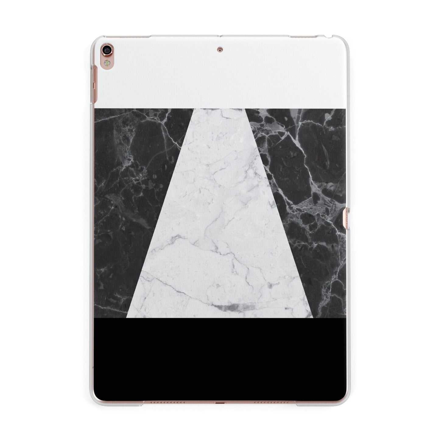 Marble White Black Apple iPad Rose Gold Case