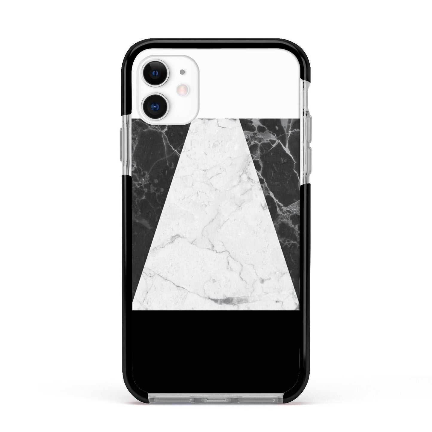 Marble White Black Apple iPhone 11 in White with Black Impact Case