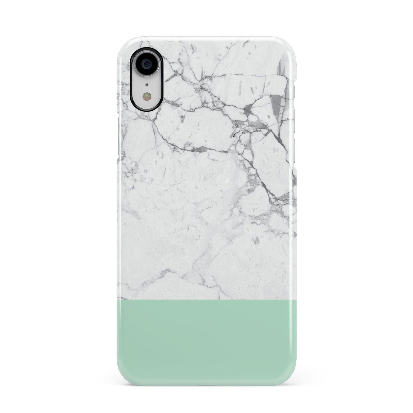 Marble White Carrara Green Apple iPhone XR White 3D Snap Case