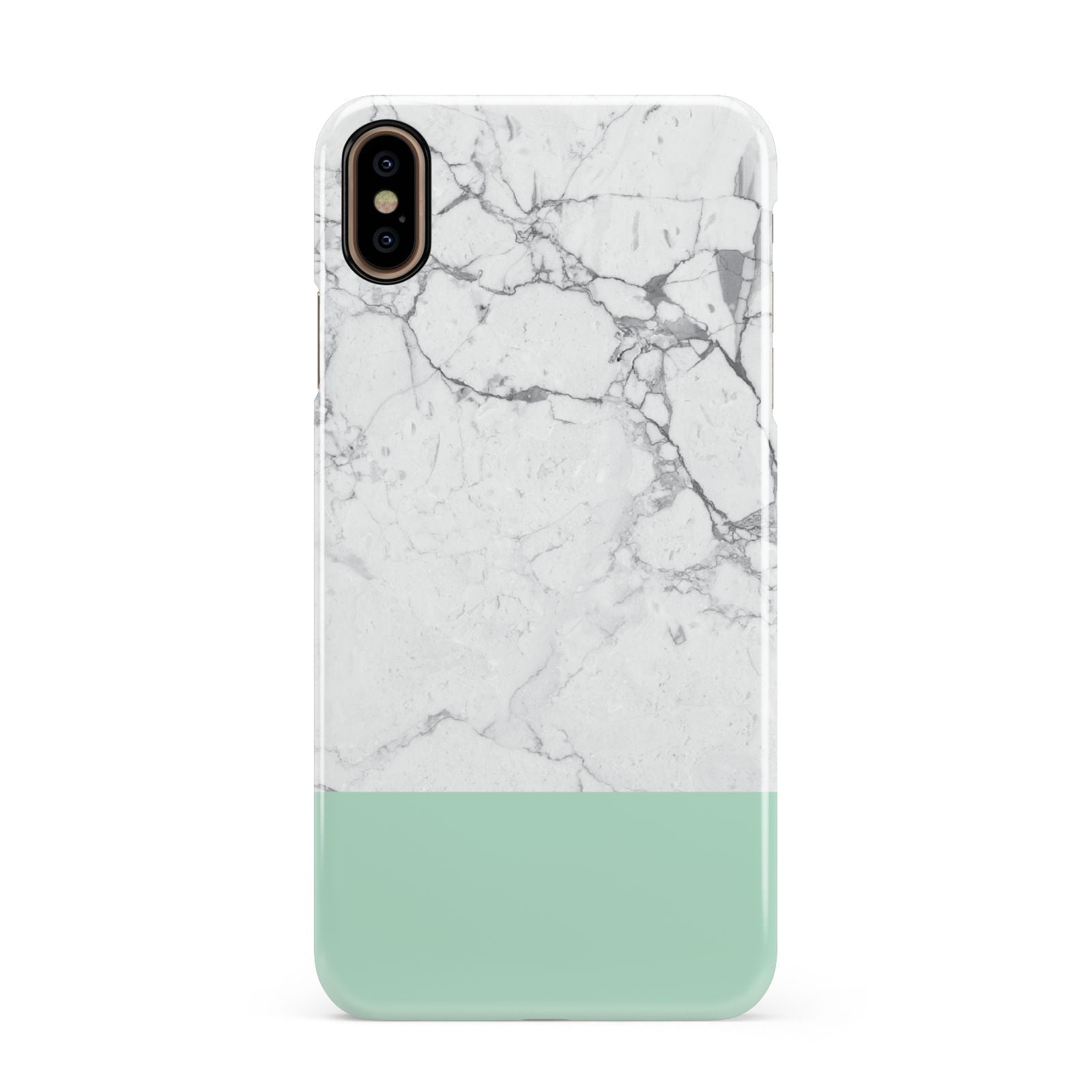 Marble White Carrara Green Apple iPhone Xs Max 3D Snap Case