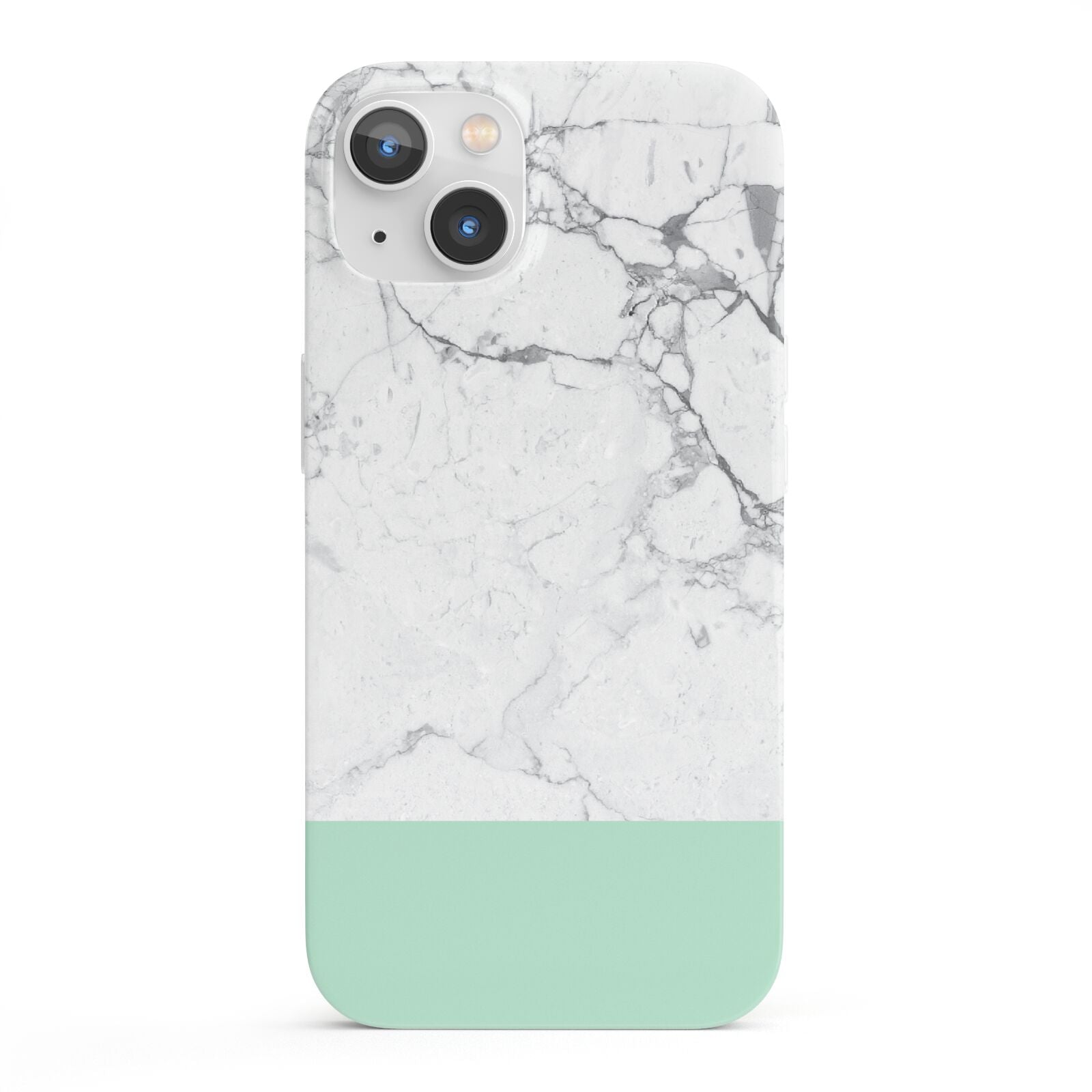 Marble White Carrara Green iPhone 13 Full Wrap 3D Snap Case