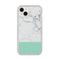 Marble White Carrara Green iPhone 14 Plus Glitter Tough Case Starlight