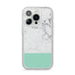 Marble White Carrara Green iPhone 14 Pro Glitter Tough Case Silver