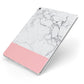 Marble White Carrara Pink Apple iPad Case on Silver iPad Side View