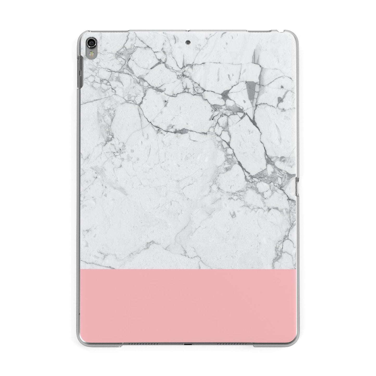 Marble White Carrara Pink Apple iPad Grey Case