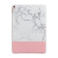 Marble White Carrara Pink Apple iPad Rose Gold Case