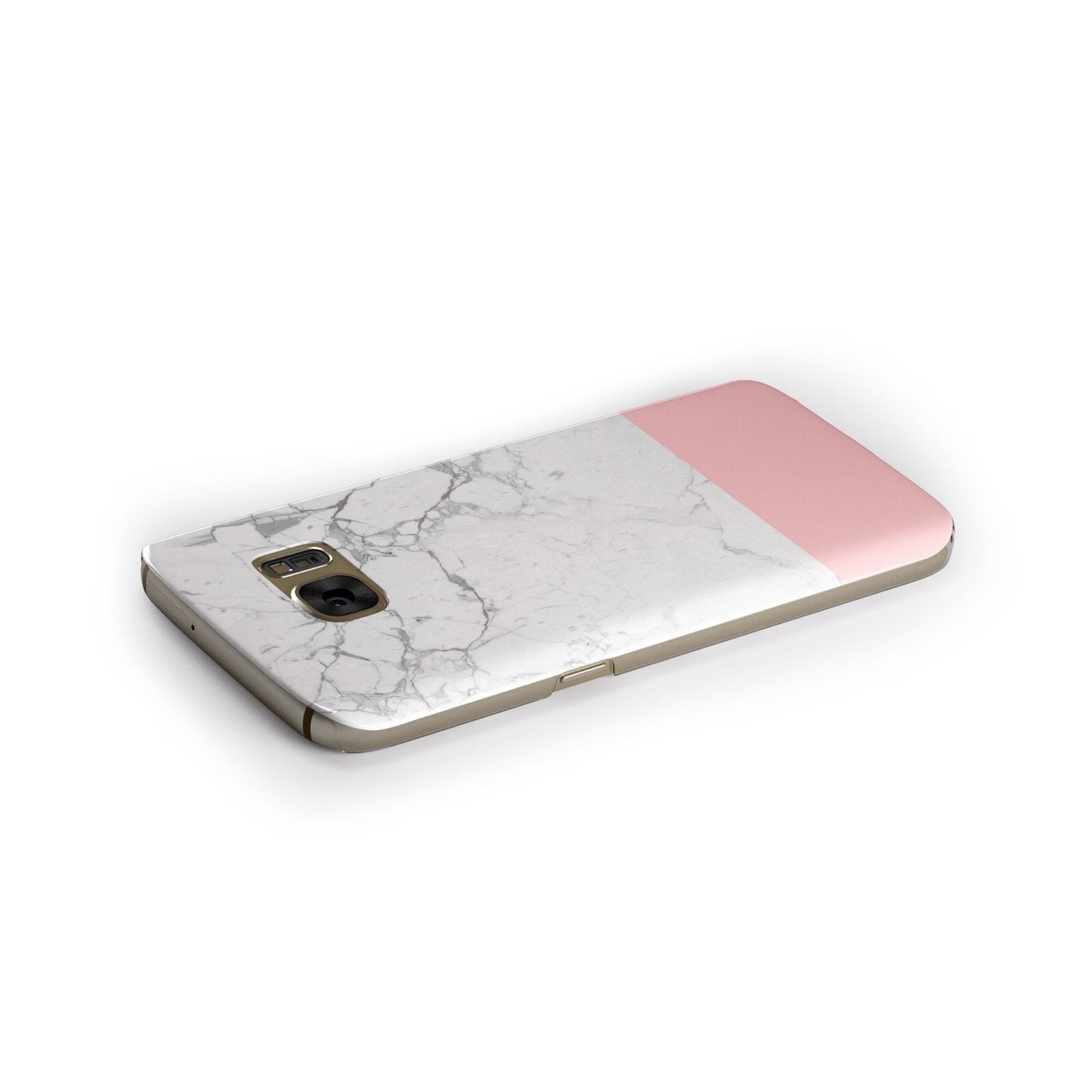 Marble White Carrara Pink Samsung Galaxy Case Side Close Up