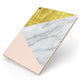 Marble White Gold Foil Peach Apple iPad Case on Gold iPad Side View