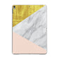 Marble White Gold Foil Peach Apple iPad Grey Case