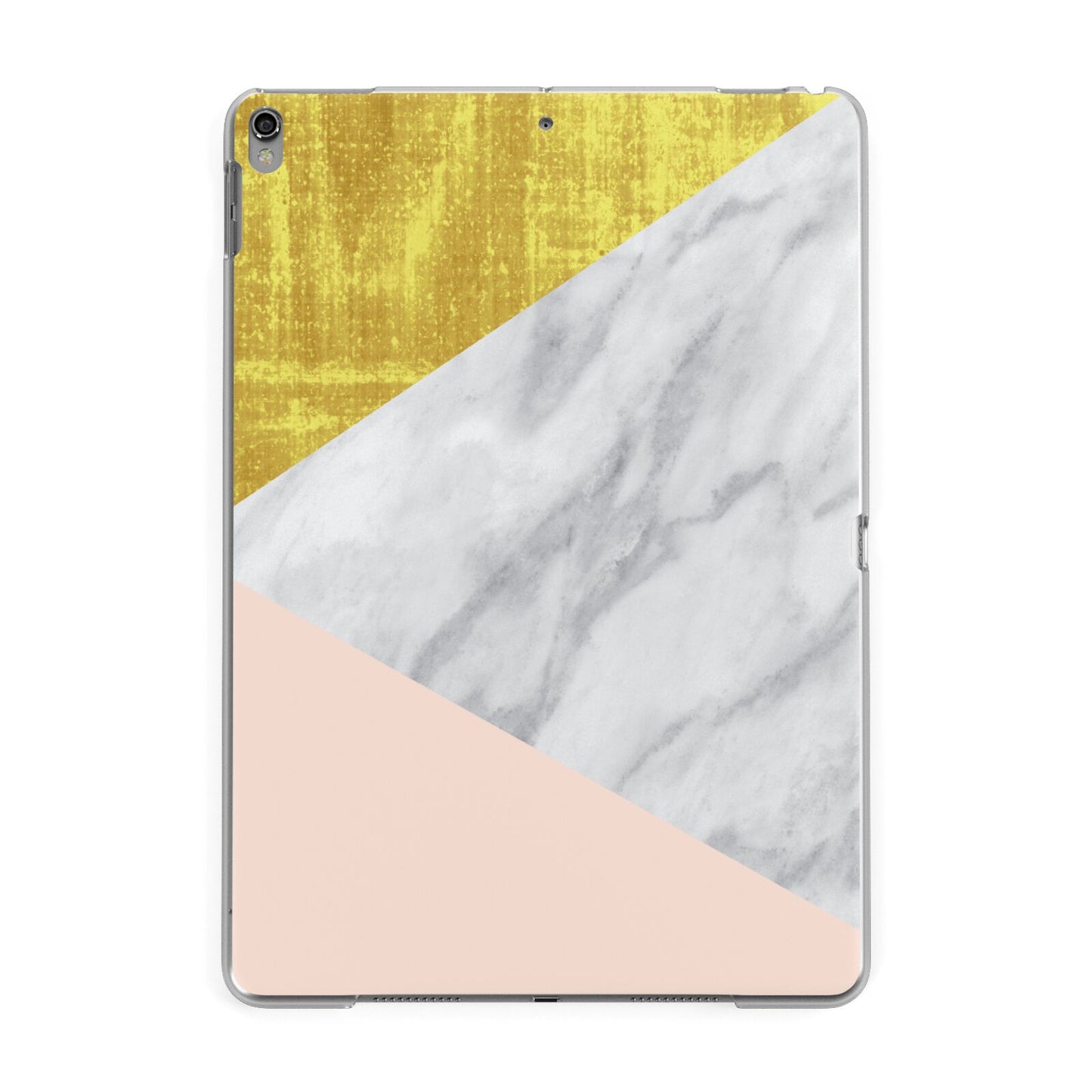 Marble White Gold Foil Peach Apple iPad Grey Case