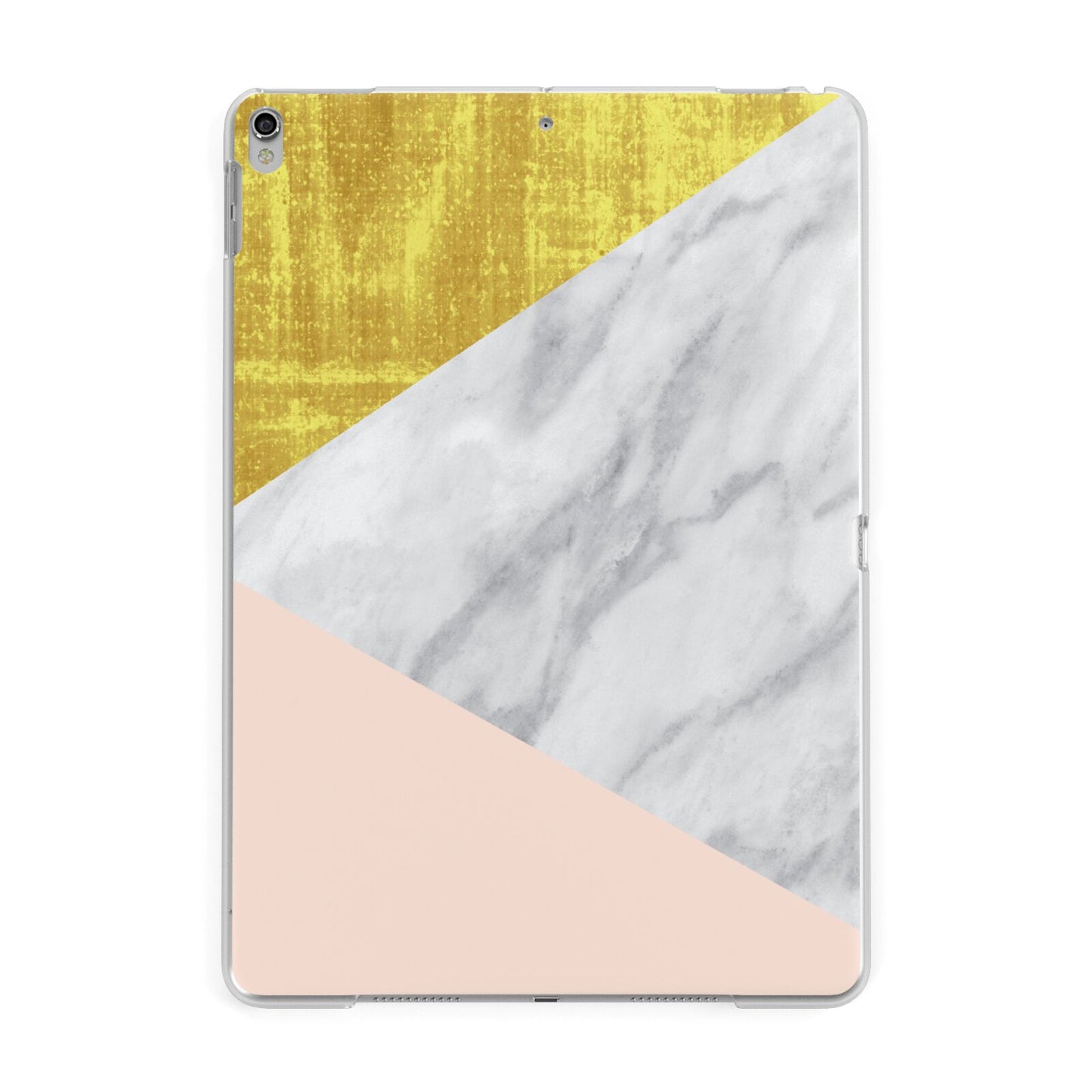 Marble White Gold Foil Peach Apple iPad Silver Case