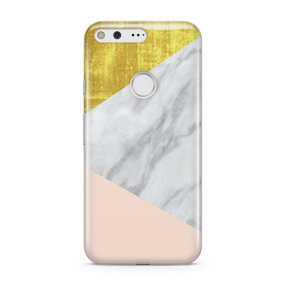 Marble White Gold Foil Peach Google Pixel Case