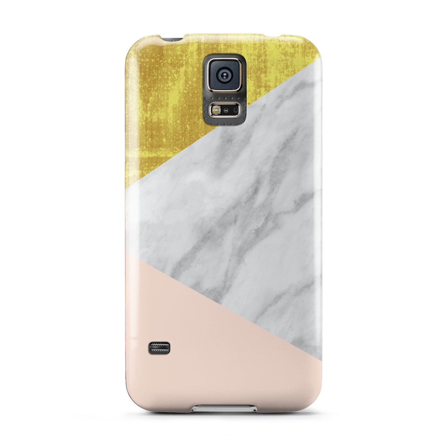 Marble White Gold Foil Peach Samsung Galaxy S5 Case