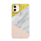 Marble White Gold Foil Peach iPhone 11 3D Tough Case