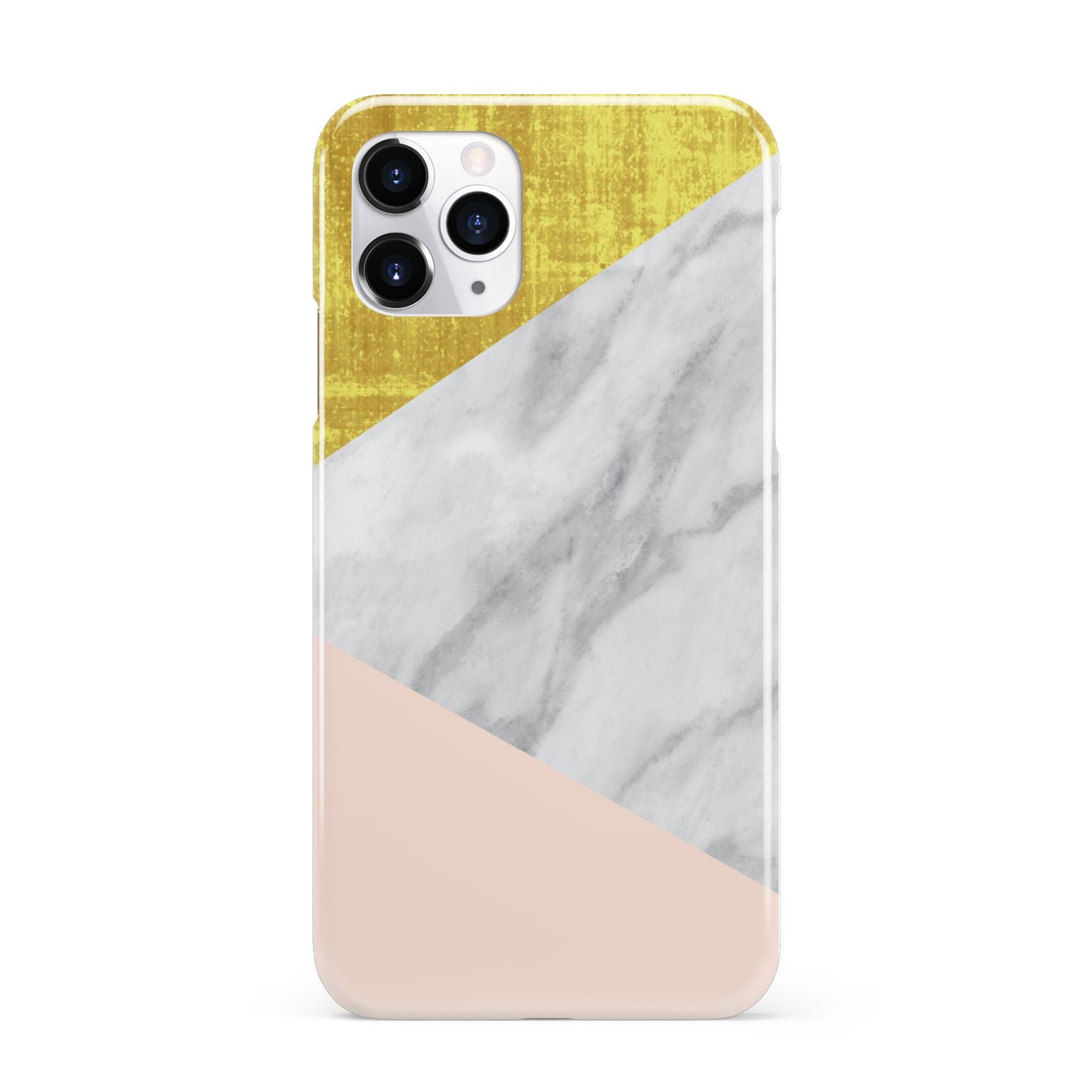 Marble White Gold Foil Peach iPhone 11 Pro 3D Snap Case