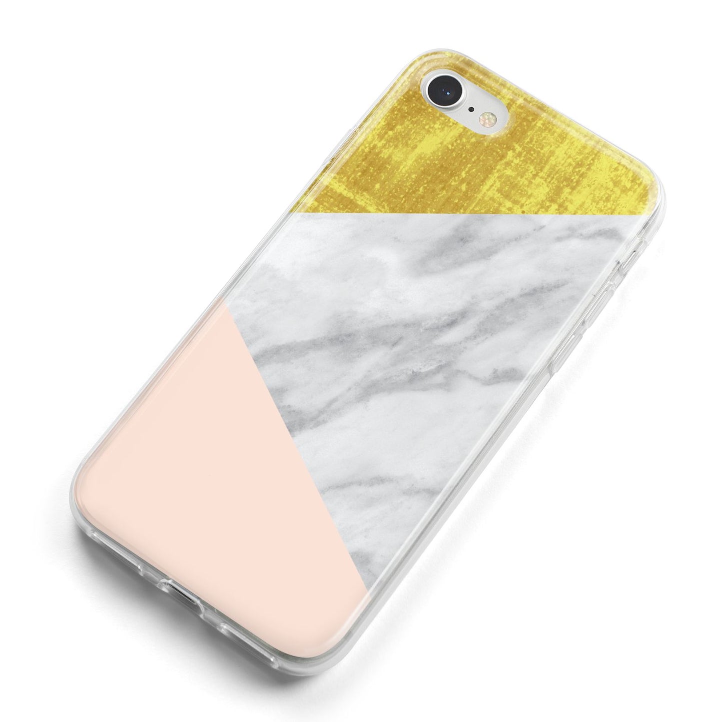 Marble White Gold Foil Peach iPhone 8 Bumper Case on Silver iPhone Alternative Image