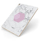 Marble White Grey Carrara Apple iPad Case on Gold iPad Side View