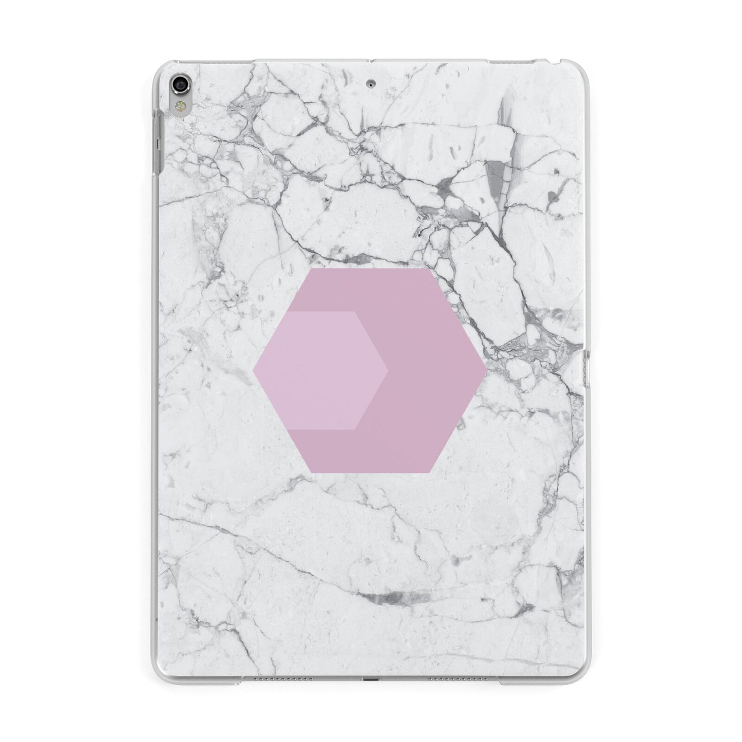 Marble White Grey Carrara Apple iPad Silver Case