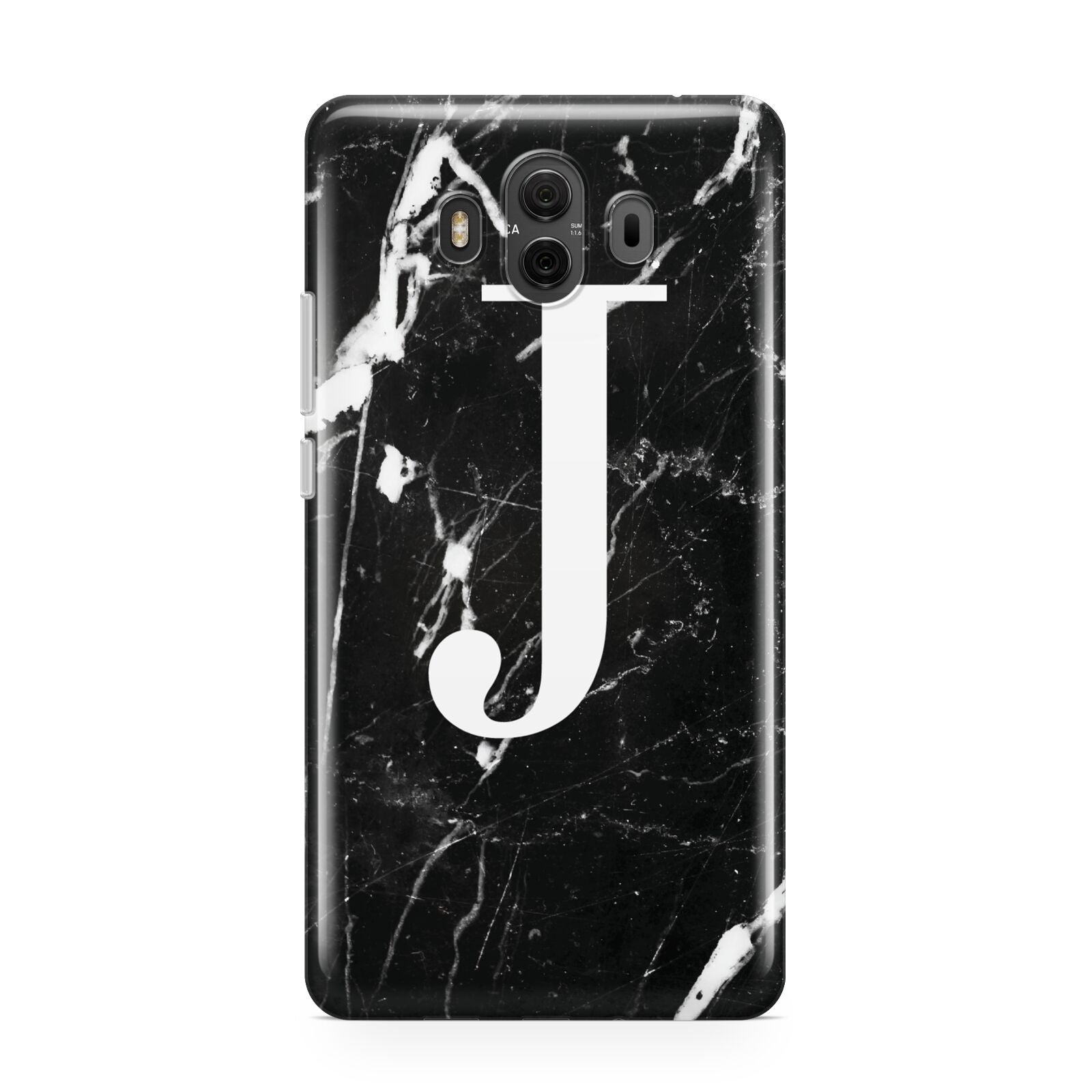 Marble White Initial Personalised Huawei Mate 10 Protective Phone Case
