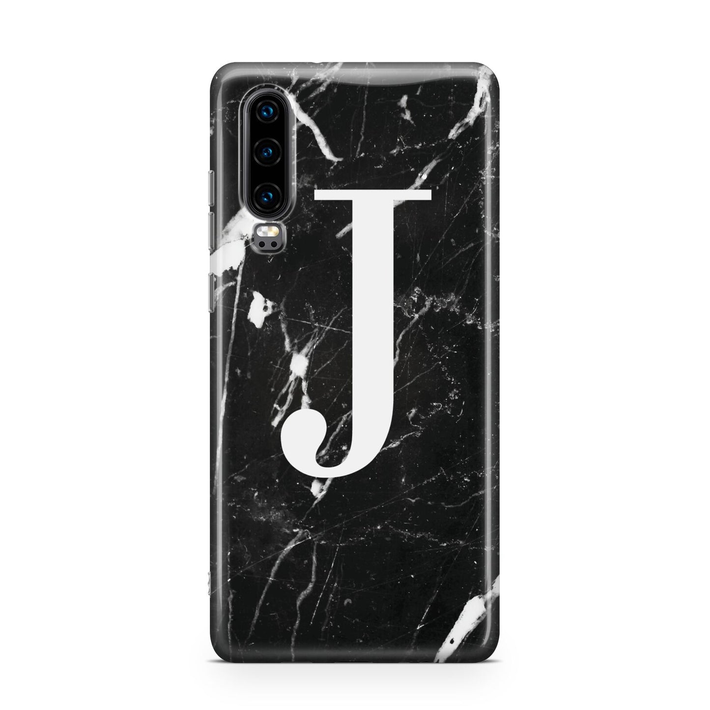 Marble White Initial Personalised Huawei P30 Phone Case