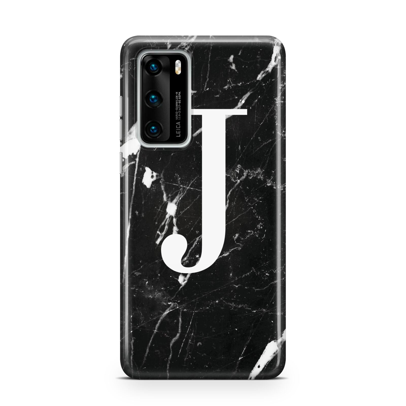 Marble White Initial Personalised Huawei P40 Phone Case