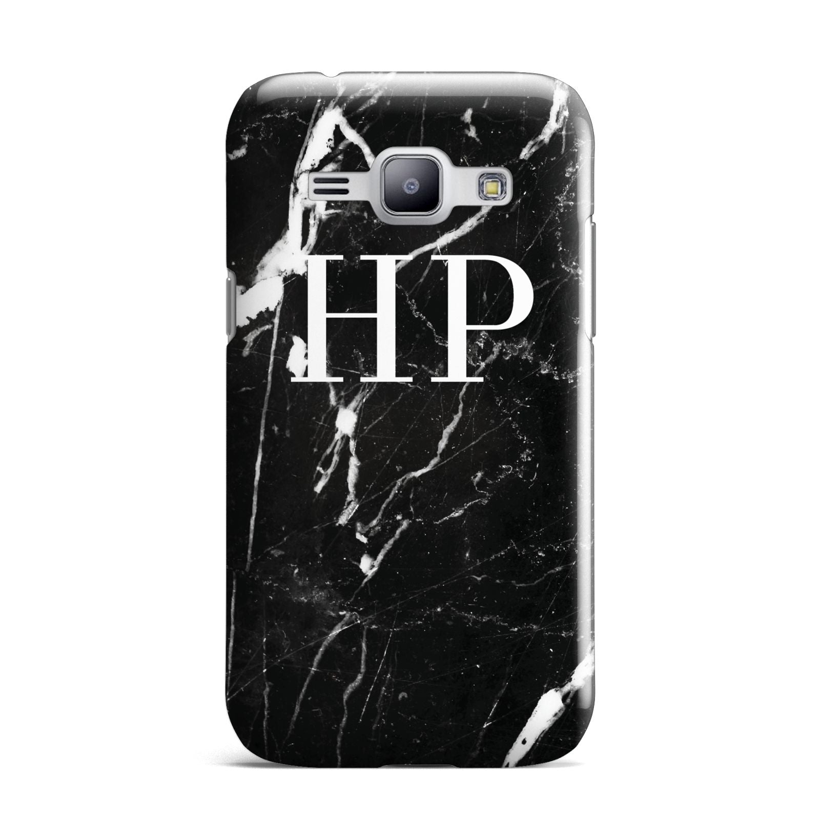 Marble White Initials Monogram Personalised Samsung Galaxy J1 2015 Case