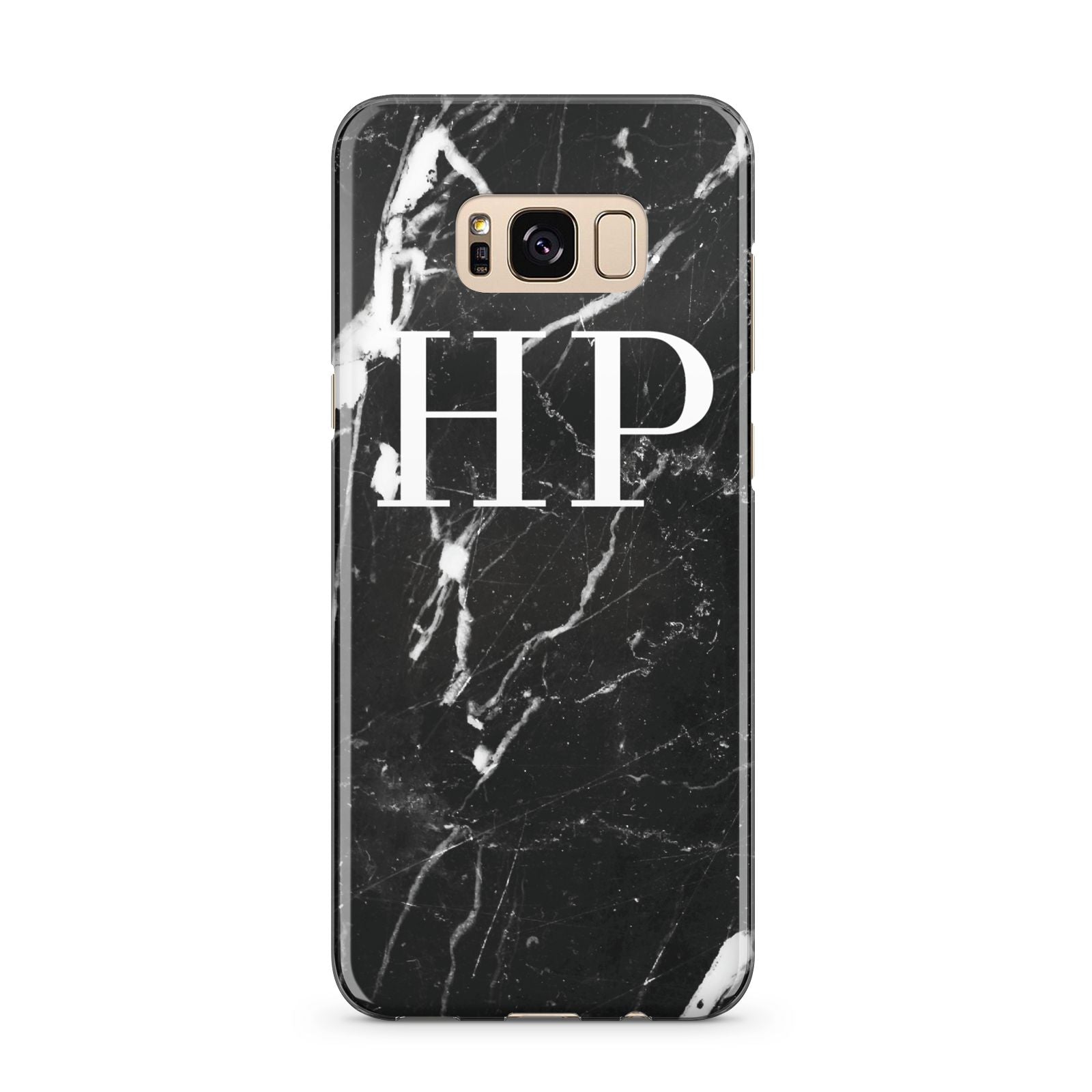 Marble White Initials Monogram Personalised Samsung Galaxy S8 Plus Case