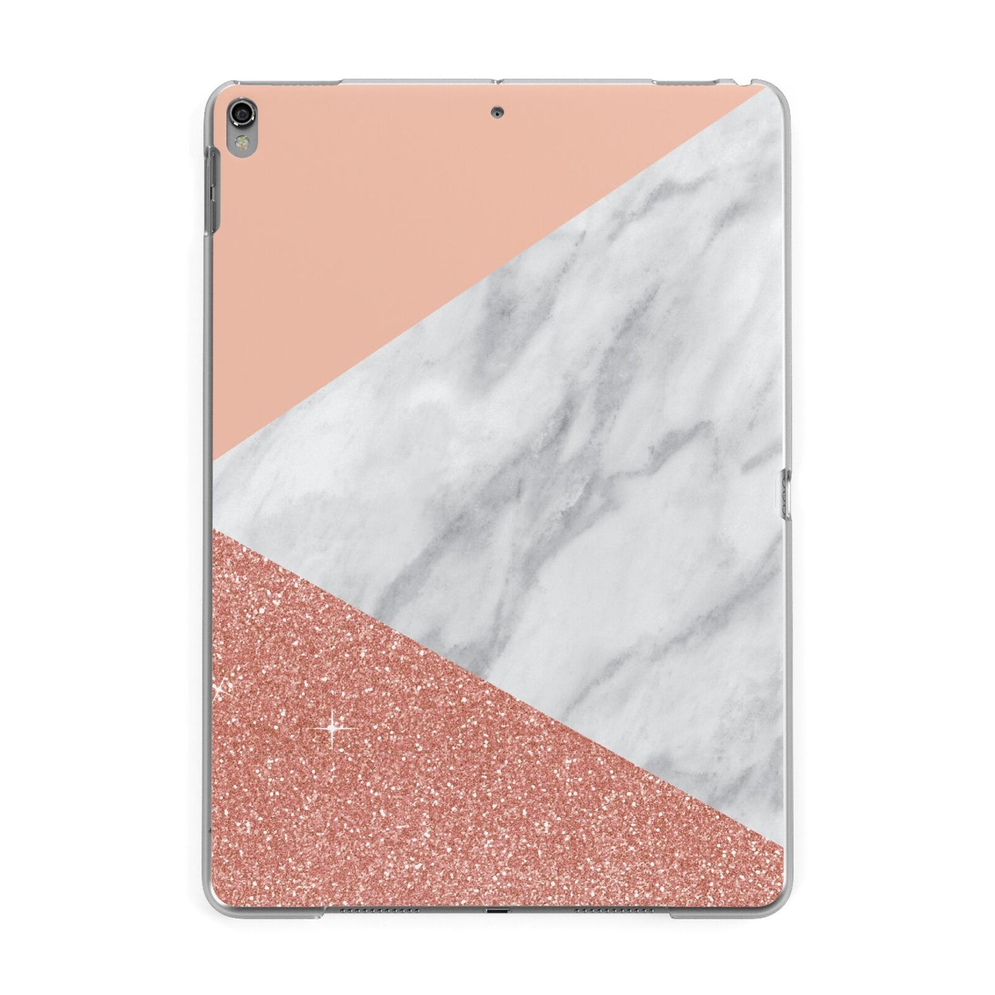 Marble White Rose Gold Apple iPad Grey Case