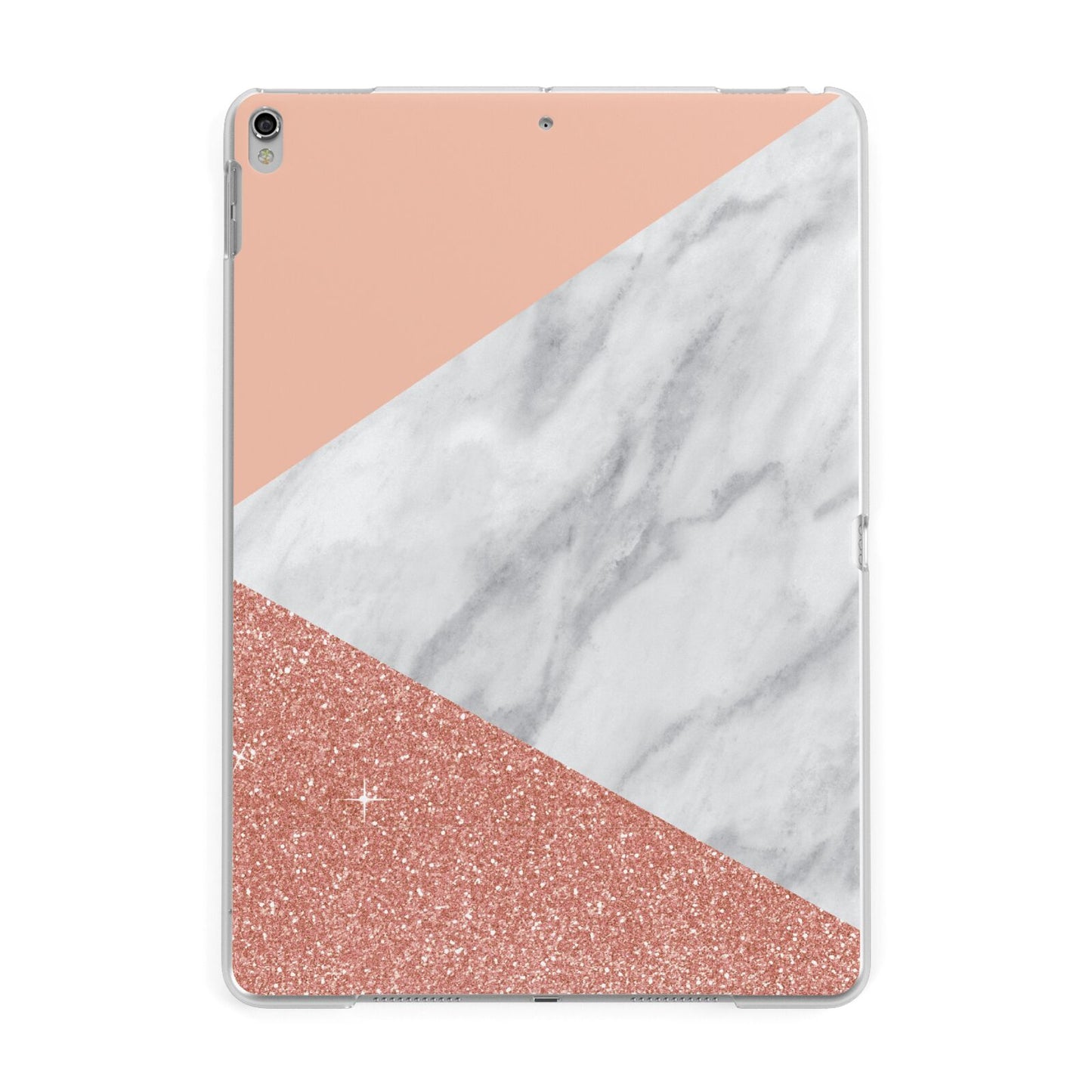 Marble White Rose Gold Apple iPad Silver Case