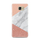 Marble White Rose Gold Samsung Galaxy A7 2016 Case on gold phone