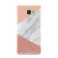 Marble White Rose Gold Samsung Galaxy A9 2016 Case on gold phone