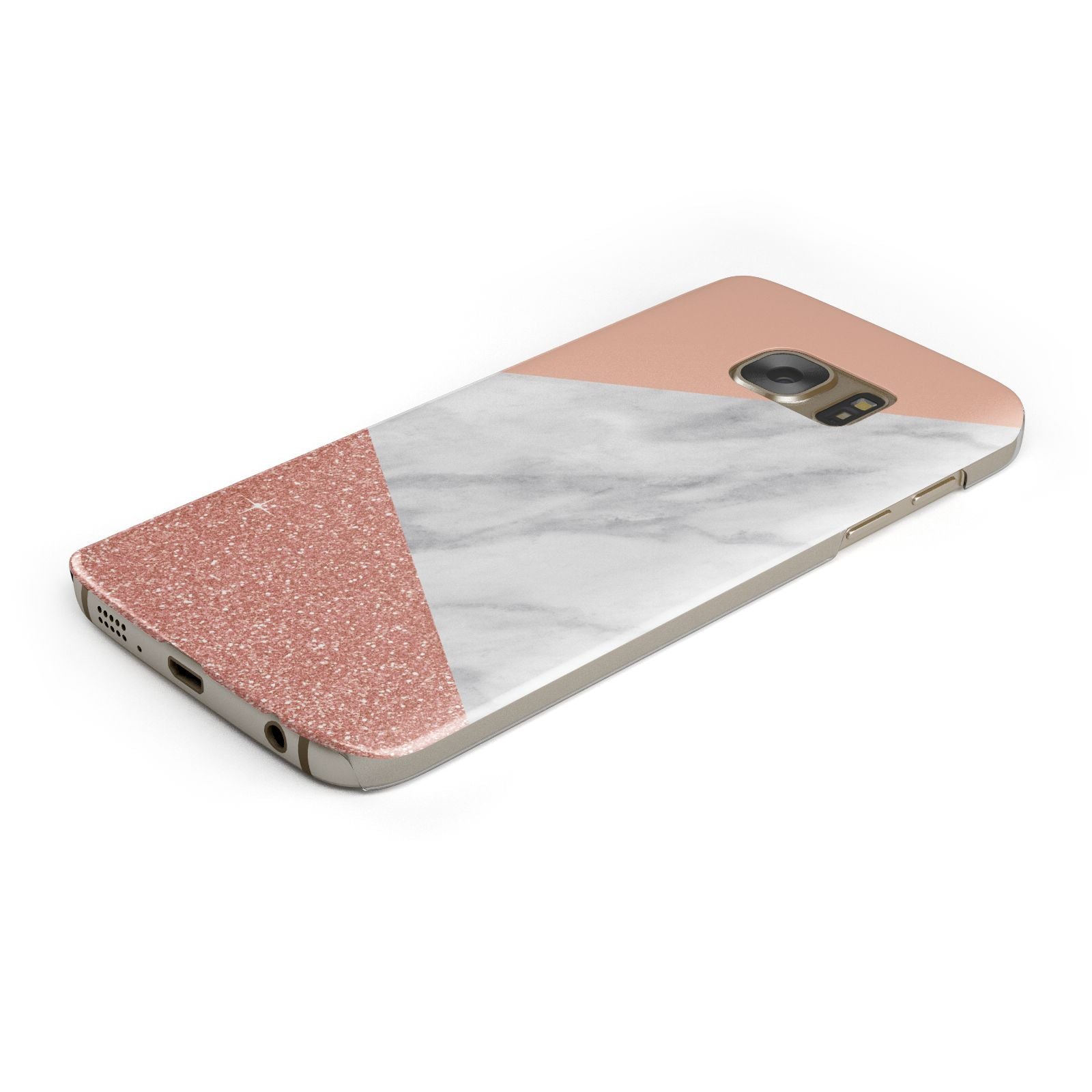 Marble White Rose Gold Samsung Galaxy Case Bottom Cutout