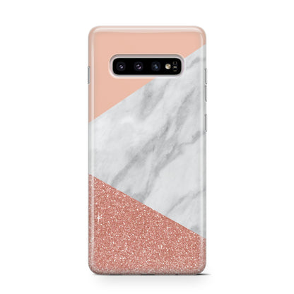 Marble White Rose Gold Samsung Galaxy S10 Case