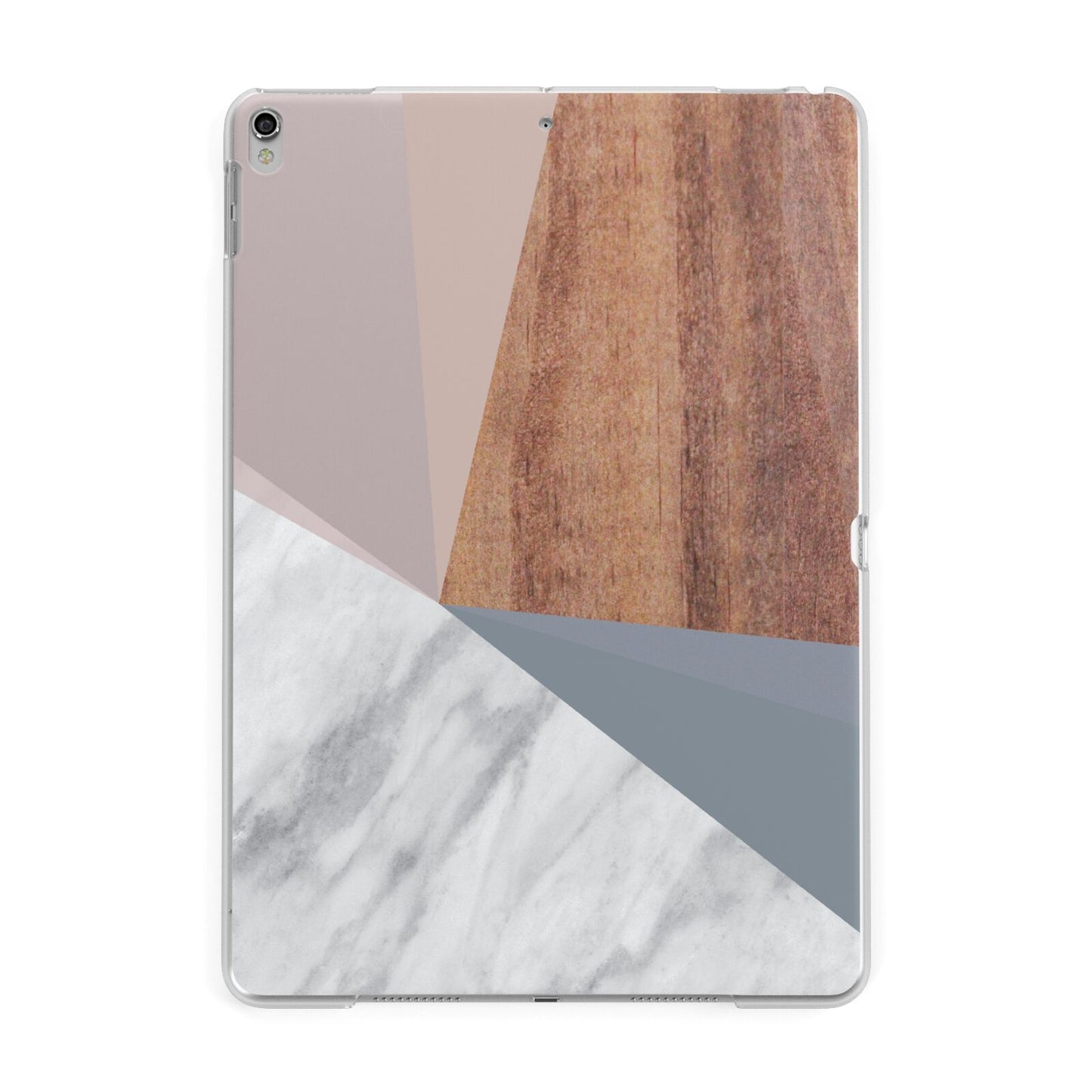 Marble Wood Geometric 1 Apple iPad Silver Case