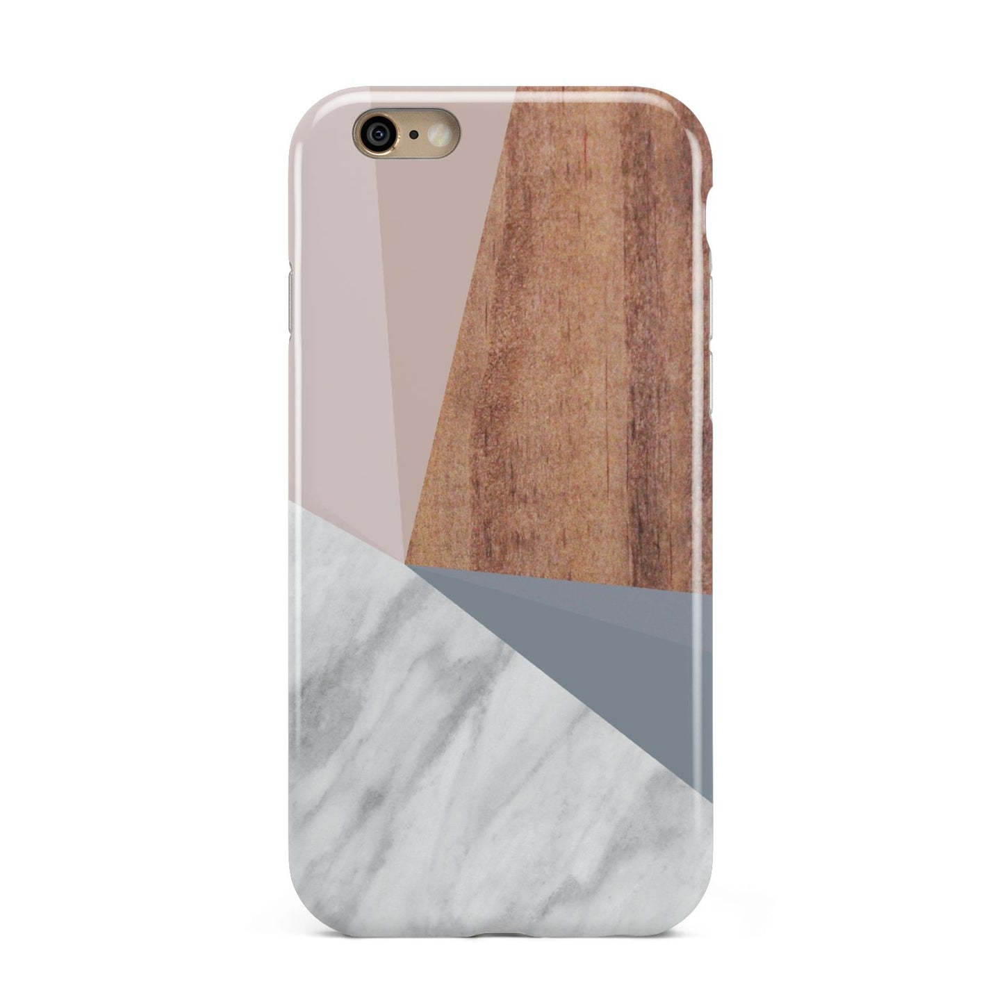 Marble Wood Geometric 1 Apple iPhone 6 3D Tough Case