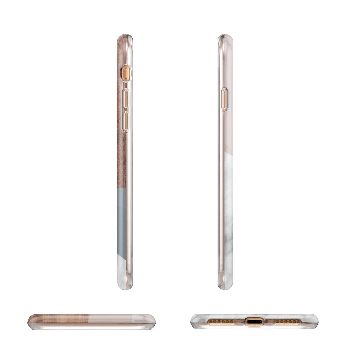 Marble Wood Geometric 1 Apple iPhone 7 8 3D Wrap Tough Case Alternative Image Angles