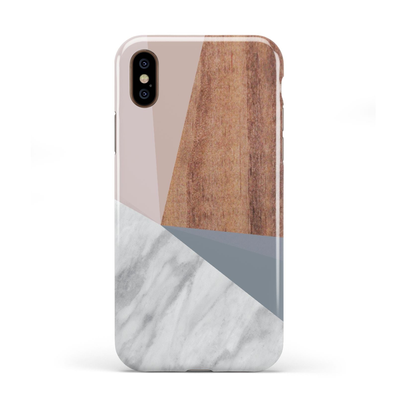 Marble Wood Geometric 1 Apple iPhone XS 3D Tough