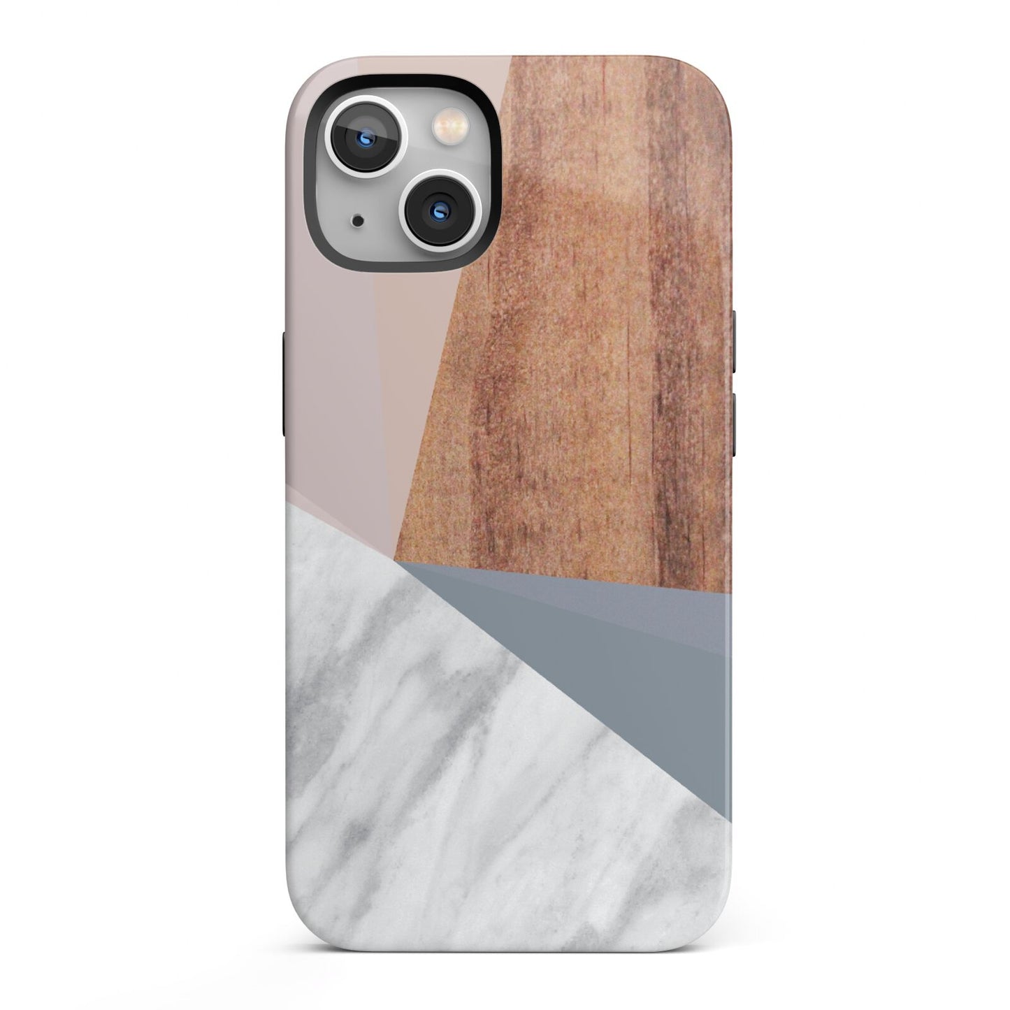 Marble Wood Geometric 1 iPhone 13 Full Wrap 3D Tough Case