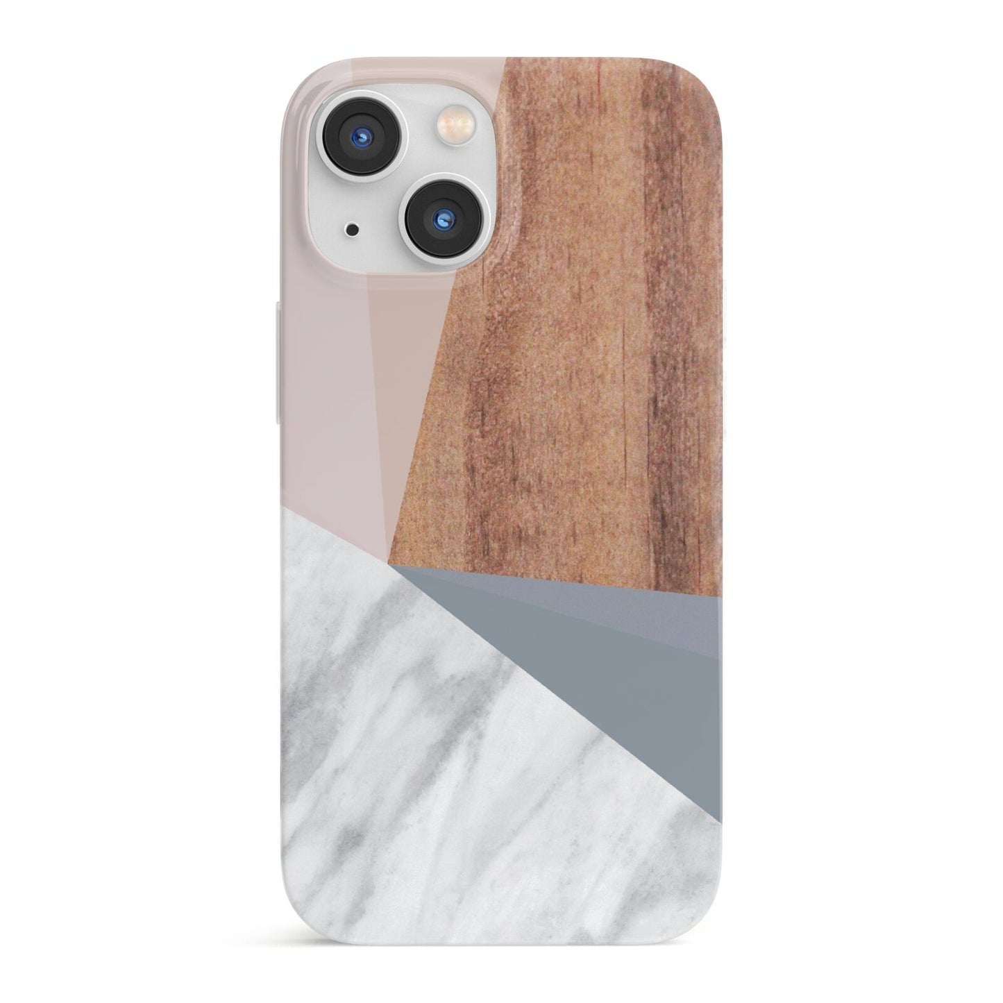 Marble Wood Geometric 1 iPhone 13 Mini Full Wrap 3D Snap Case